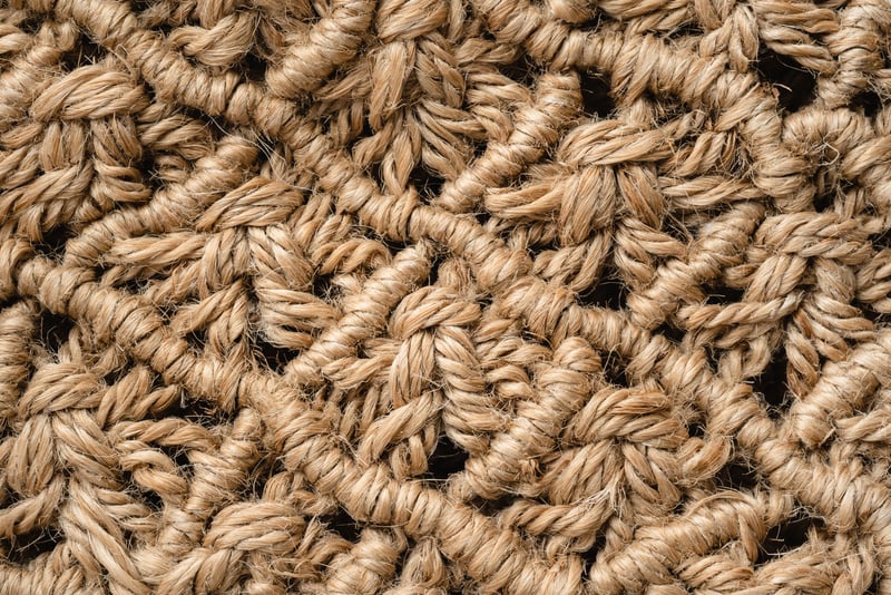 Close-up of a Texture and Pattern of a Woven Jute 